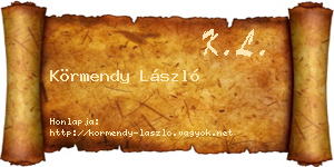 Körmendy László névjegykártya