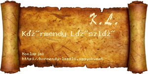 Körmendy László névjegykártya