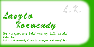 laszlo kormendy business card